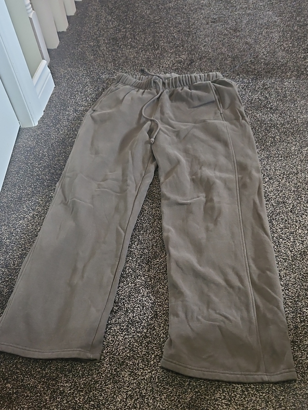 GARAGE Drawstring Straight Leg Pants - Olive